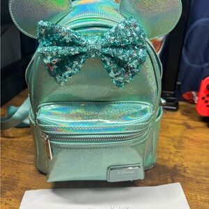Loungefly Disney Iridescent Backpack with Sequin Bow